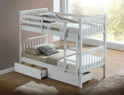 Bunk Bed with Storage Drawers - 3ft Single Available In White - Image 1 of 4