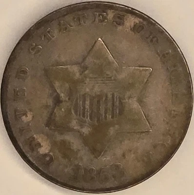 1853 Silver 3 Cent Piece Type 1 - Very Fine Condition Rare US Coin - Image 1 of 4