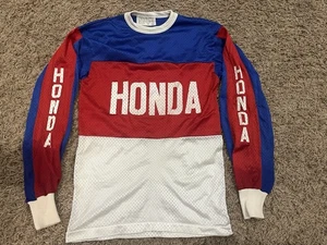 Vintage Honda Racing Mesh Jersey Motocross 70s 80s Colorblock Small Distressed - Picture 1 of 18