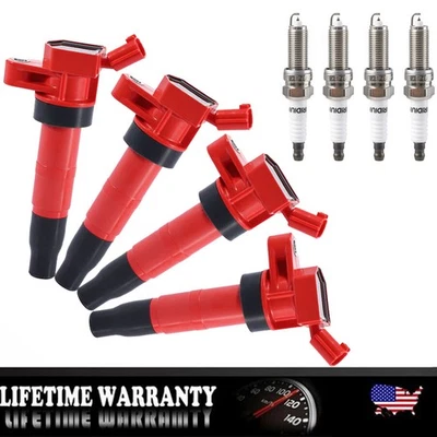 Paquete de 4 bobinas de encendido y bujías UF611 para Hyundai Genesis 2010-2014 cupé 2,0 L Foto 1 de 4