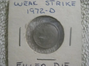 1972 - Roosevelt Dime Filled Die ERROR Both pages - Bild 1 von 3