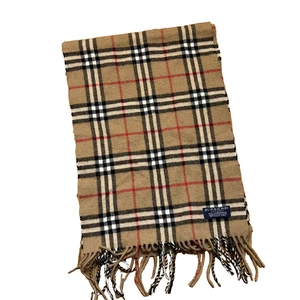 Burberry Vintage 100% Lambs Wool Fringed Scarf Made in England - Picture 1 of 6
