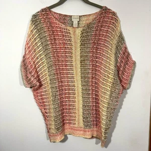 Chico’s Multicolor Space-Dye Marlene Open Knit Sweater - Picture 1 of 9
