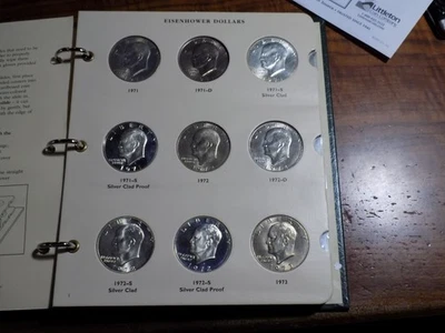 1971 to 1978 Eisenhower 32-Coin Set - BU's & Proofs, Clad & Silver by Littleton - Image 1 of 4