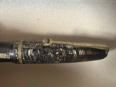 Pluma Estilográfica Vintage 1950 Celuloide Marrón Oro Plumín M Foto 1 de 4