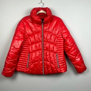 Guess Women's Vibrant Red Puffer Coat SZ XL - Picture 1 of 9