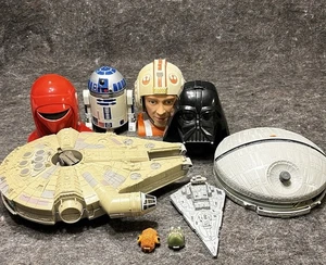 Star Wars Micro Machines Galoob Spielset Lot - Helme, Schiffe, Figuren, Falke - Bild 1 von 17