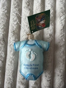 Old World Christmas (32339) Blue Baby One Piece Ornament BRAND NEW IN BOX! - Picture 1 of 7