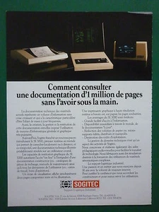 4/1982 PUB SOGITEC DASSAULT BREGUET GESTION DES DONNEES TECHNIQUES FRENCH AD - Imagen 1 de 1