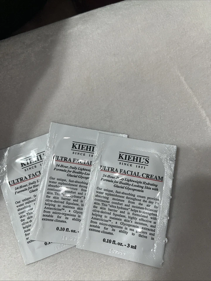 3x Kiehl’s Ultra Facial Cream 24 Hour Daily Lightweight Hydrating 3 mL Each - Image 1 of 1