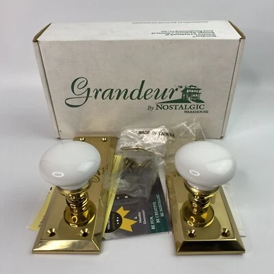 Grandeur 821622 Polished Brass Fifth Avenue Plate Hyde Park Knob Double Dummy - Image 1 of 4