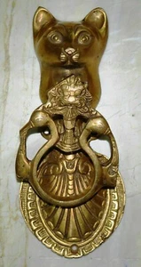 Messing Torzug Golden Tiger Löwe Katze Kätzchen Form Türklopfer Tom Jerry RD03 - Bild 1 von 6