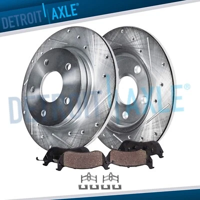 Rear Drilled Rotors + Brake Pads for 2004 2005 2006- 2008 Honda Element Acura TL - Image 1 of 4