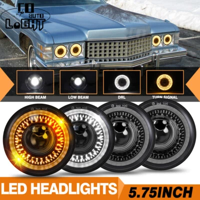 4 piezas faros LED de haz alto/bajo DRL para Cadillac DeVille 1958-1974 5-3/4 5,75" Foto 1 de 4