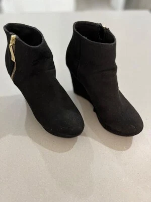 Mujer Bota Gamuza Negra Talla 8m (Christian Siriano) Foto 1 de 4