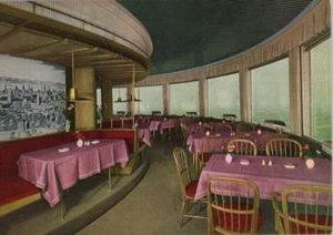 Henninger Tower Restaurant Germany Continental Chrome Postcard - Picture 1 of 2