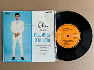ELVIS PRESLEY HOW GREAT THOU ART PIC SLEEVE ORANGE LABEL 1970 AUSTRALIAN 7" EP - Picture 1 of 4