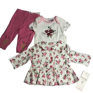 GUESS BABY MÄDCHEN 3-TEILIGES SET OUTFIT GRÖSSE 0-3 MONATE NEU MIT ETIKETT - Bild 1 von 7