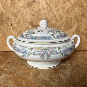 Cuenco para servir verduras cubierto redondo Royal Worcester Mayfield mango de puré rosa - Imagen 1 de 5