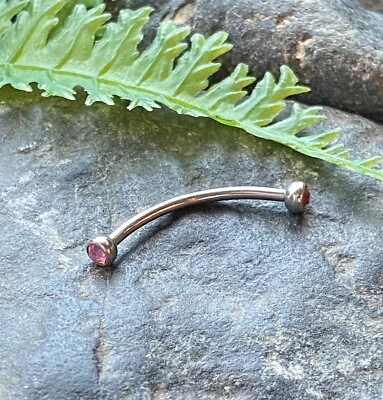 1 pieza Piercing Ojo de Serpiente Barra Curvada Lengua o Ceja Anillo Circonita Cúbica Gemas Foto 1 de 3
