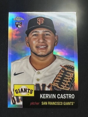 2022 Topps Chrome Platinum Anniversary KERVIN CASTRO  RC Refractor #477 GIANTS - Image 1 of 2