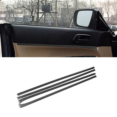 Cubierta de moldura de tiras de puerta interiores de fibra de carbono 4 piezas para Subaru Forester 2005-2008 Foto 1 de 4