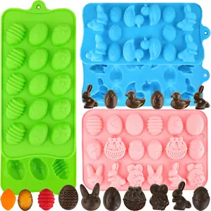 Easter Egg Silicone Mold for Chocolate 5 Packs Egg Shaped Mold Baking Pan for Ea - Picture 1 of 8