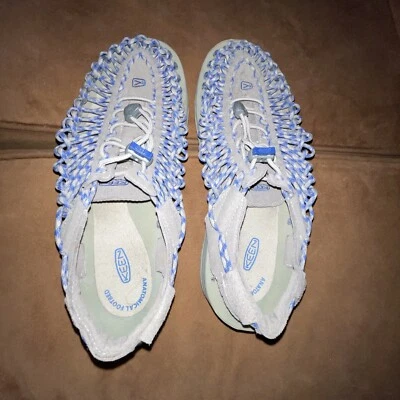 Keen Uneek Sandals Men 8.5 8 1/2 Bungee Stretch Suede Neoprene Gray Blue Slate - Изображение 1 из 4