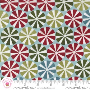 Moda PEPPERMINT BARK 30693 15 Aqua Blue Candy BASIC GREY Quilt Fabric CHRISTMAS - Picture 1 of 5