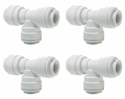 Lot of 4 John Guest SPEEDFIT Push-in 3/8in Union TEE Quick Connect Connector 3/8 - Image 1 of 4