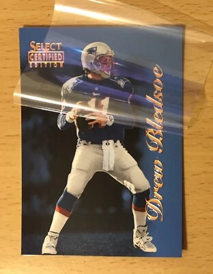 1996 SELECT CERTIFIED FOOTBALL BLUE DREW BLEDSOE FRESHLEY PEELED NE PATRIOTS - Image 1 of 3