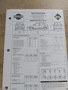 Nissan Micra 1000 1200 1.0 1.2 Fiche Technique Reglatech 8 Pages 1992 - Picture 1 of 2