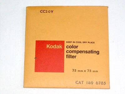 Kodak CC20Y Color Compensating Filter, 75mm x 75mm, Gelatin Wratten Filter, NOS - Image 1 of 2
