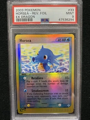 2003 Pokemon EX Dragon Horsea Reverse Foil 33/97 PSA 9 Mint - Image 1 of 2