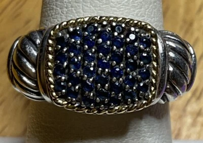 Effy 925/18k Gold Blue Sapphire Ring Size 7 - Image 1 of 4
