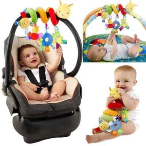 Activity Musical Spiral Plush Baby Hanging Rattle Toys Crib Car Seat Stroller - Picture 1 of 13
