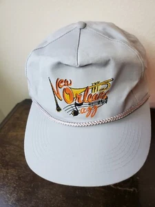 De colección Años 80 Nueva Orleans Jazz Gris Cuerda con Cordón Snapback Sombrero Gorra Calidad Por George - Imagen 1 de 7