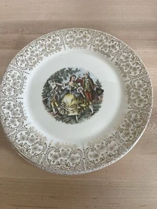 Sebring Pottery Co 1940 Chantilly IT-S284 22K GOLD SPEISETELLER. Menge 2 - Bild 1 von 8