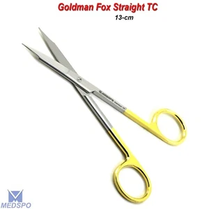 Chirurgische Goldman Fox Schere gerade 13 cm TC Nahtgewebe Schneideinstrumente - Bild 1 von 5
