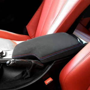 RHD Suede Leather Center Console Armrest Lid Skin Cover For BMW F30 2013-2018 - Picture 1 of 5