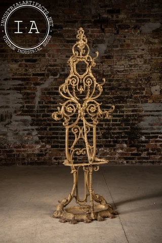 c. 1880 Ornate Cast Iron Hall Tree Cover