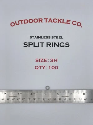 SIZE #3 HEAVY DUTY Split Rings 100 Count Stainless Steel USA HD Fishing Tackle - Image 1 of 2
