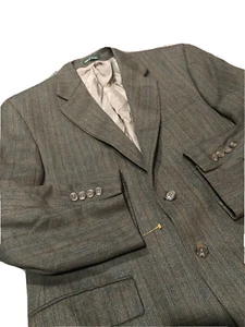 Polo Lauren Ralph Lauren Plaid Wool Sport Coat Blazer Jacket 41R Tweed - Picture 1 of 12