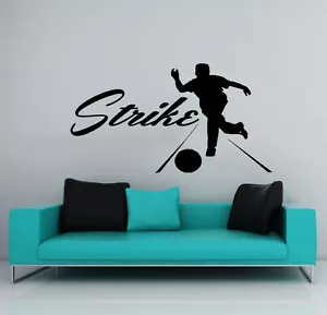 Wall Decal Strike Bowling Club Design Sport Vinyl Sticker Showwindow Decor NS353 - Picture 1 of 4