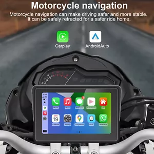 5 inch Touch Motorcycle Navigator External Wireless CarPlay Android Auto 5G&WiFi - Picture 1 of 16