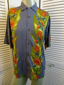 Camisa Para Hombres TONY LAMBERT Nueva York Aloha Informal Hawaiana Floral SS AZUL S PEQUEÑA PEQUEÑA - Imagen 1 de 12