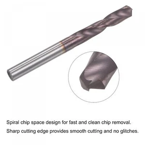 HRC65 TiCN Coated Solid Carbide Drill Bit - 2-Flute CNC Tungsten 1.0mm-4.0mm - Picture 1 of 4