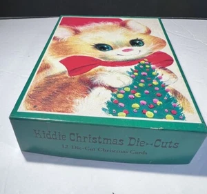 Vintage Kiddie Christmas Cards Die Cut 1960’s Lot of 7 Box and Envelopes - Picture 1 of 10