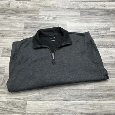 Suéter Pulôver VANHEUSEN 1/4 Zíper Decote Simulado Manga Longa Cinza Masculino Tamanho Grande - Imagem 1 de 4