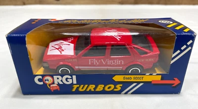 VINTAGE 1986 CORGI TURBOS FLY VIRGIN AIR SAAB 9000T C106/1 RED 1/43 DIECAST MIB - Image 1 of 4